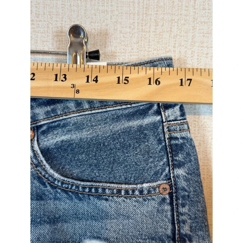 NWT American Eagle Womens 12 High Waisted Baggy Denim Shorts Boho Festival Y2K